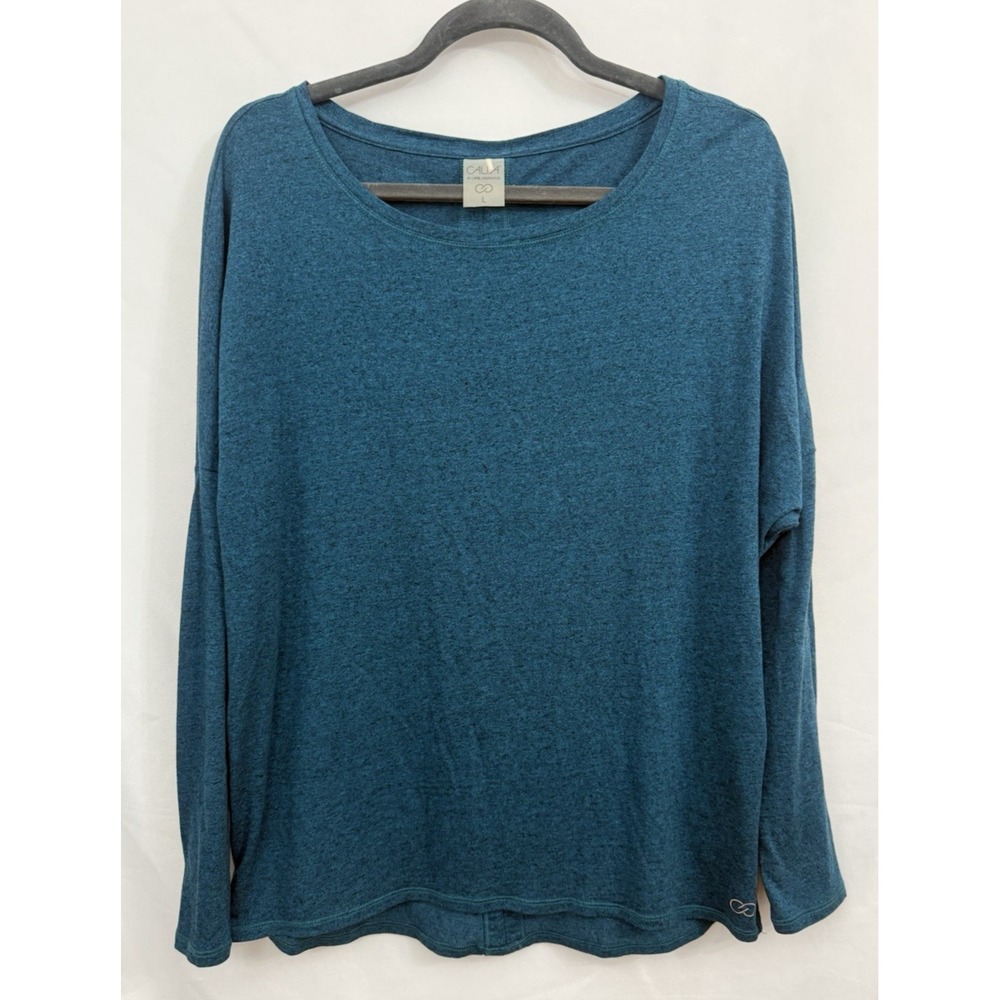 Calia By Carrie Underwood Teal Long Sleeve Top Open Back Womens‎ Size L